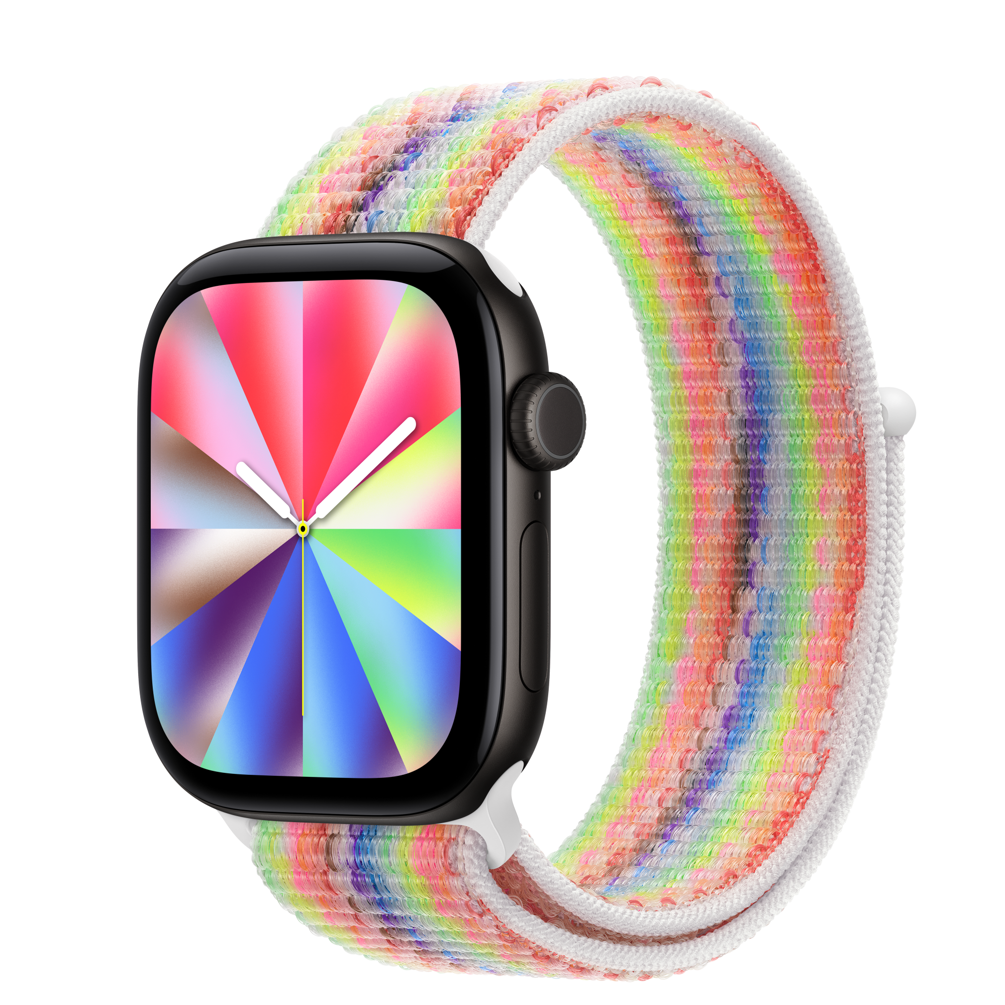 Apple Watch Series 12 GPS, 42mm Black Aluminum Case with Pride Edition Sport Loop