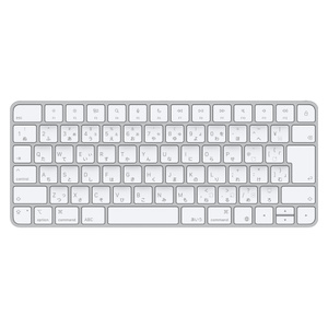 Magic Keyboard、ホワイトキー、シルバーアルミニウム製の枠組み、フルハイトのファンクションキー、ハーフハイトの上下矢印キー