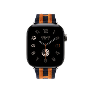 Apple Watch Hermès - 42mm Bleu Nuit/ Orange Rocabar Club - Apple