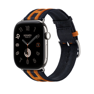 Apple Watch Hermès - 46 mm Bleu Nuit/Orange Rocabar Club - Apple (TR)