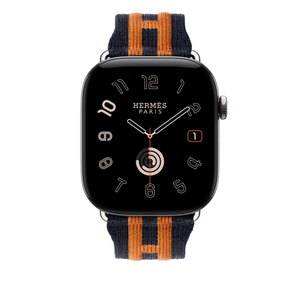 Apple Watch Hermès - 46mm Bleu Nuit/Orange Rocabar Club