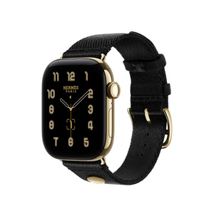 Apple Watch Hermès - 42mm Noir Satin Clou de Selle - Education - Apple