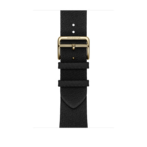 2266 Apple Watch エルメス　ブラックレザー　HERMES Apple Watch Hermès - 46mm Noir Satin Clou de Selle - Education - Apple