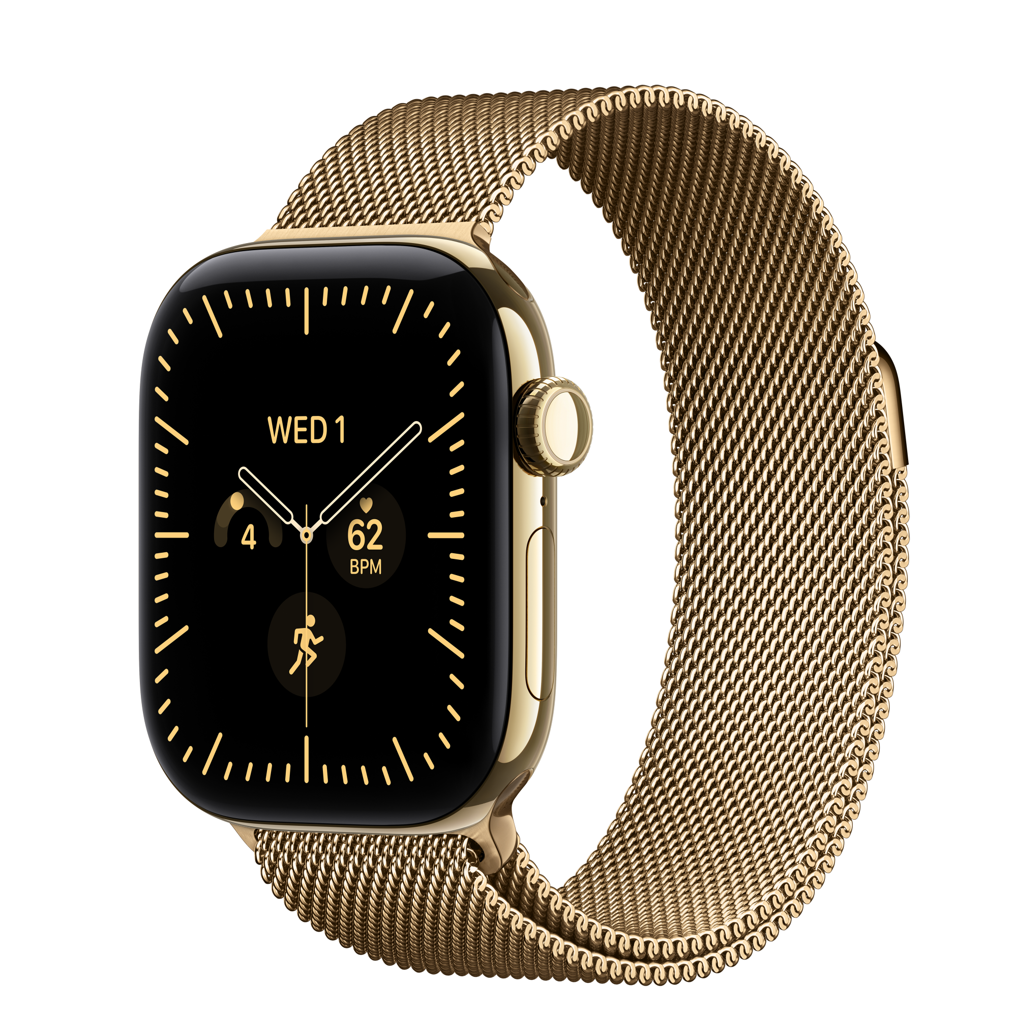 Apple Watch Series 12 GPS + Cellular, 42mm Radiant Gold Titanium Case with Radiant Gold Milanese Loop