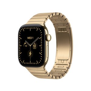 Link Bracelet band, radiant gold color, stainless-steel alloy material, butterfly closure