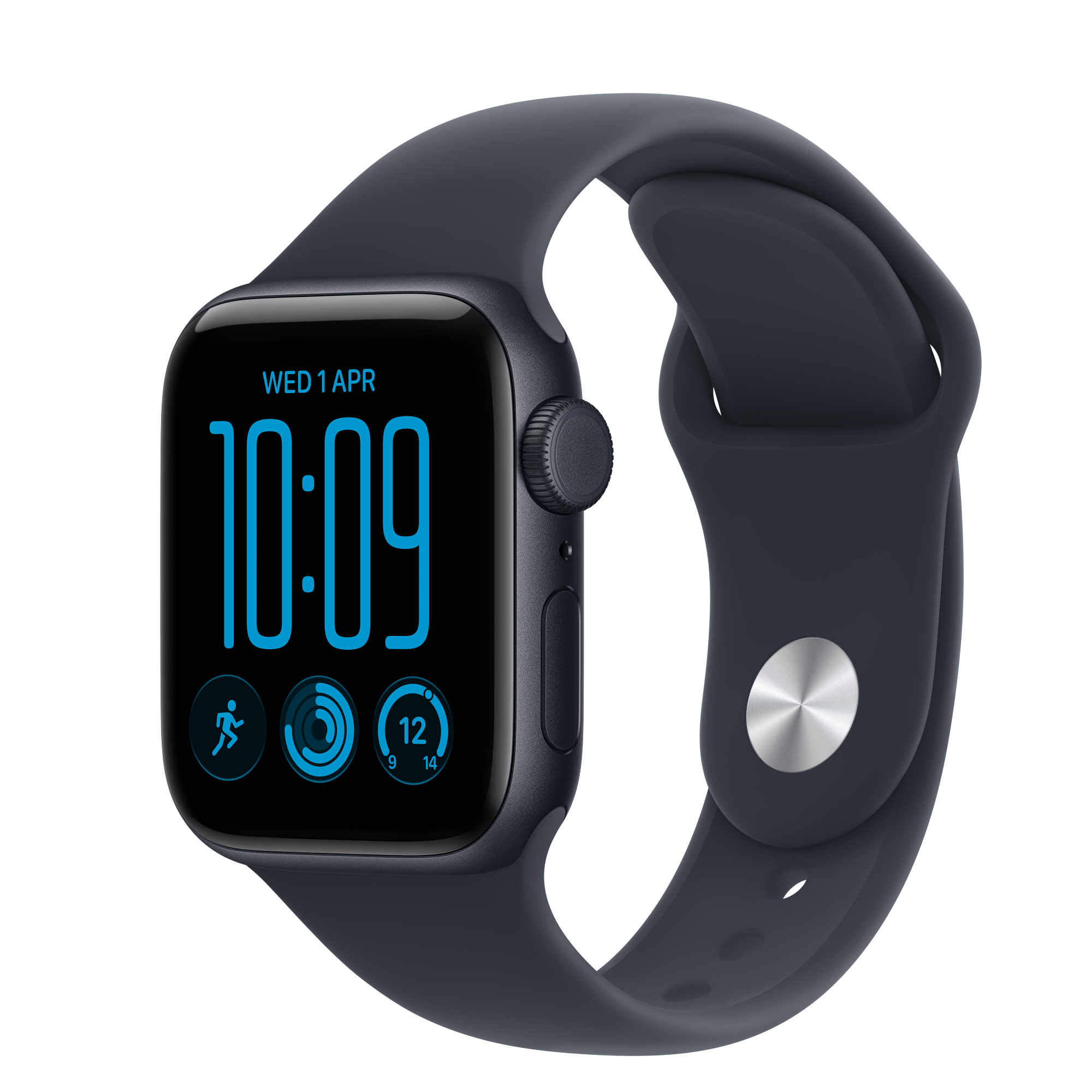 Apple Watch SE 3 GPS + Cellular, 40mm Midnight Aluminum Case with Navy Blue Sport Band - S/M