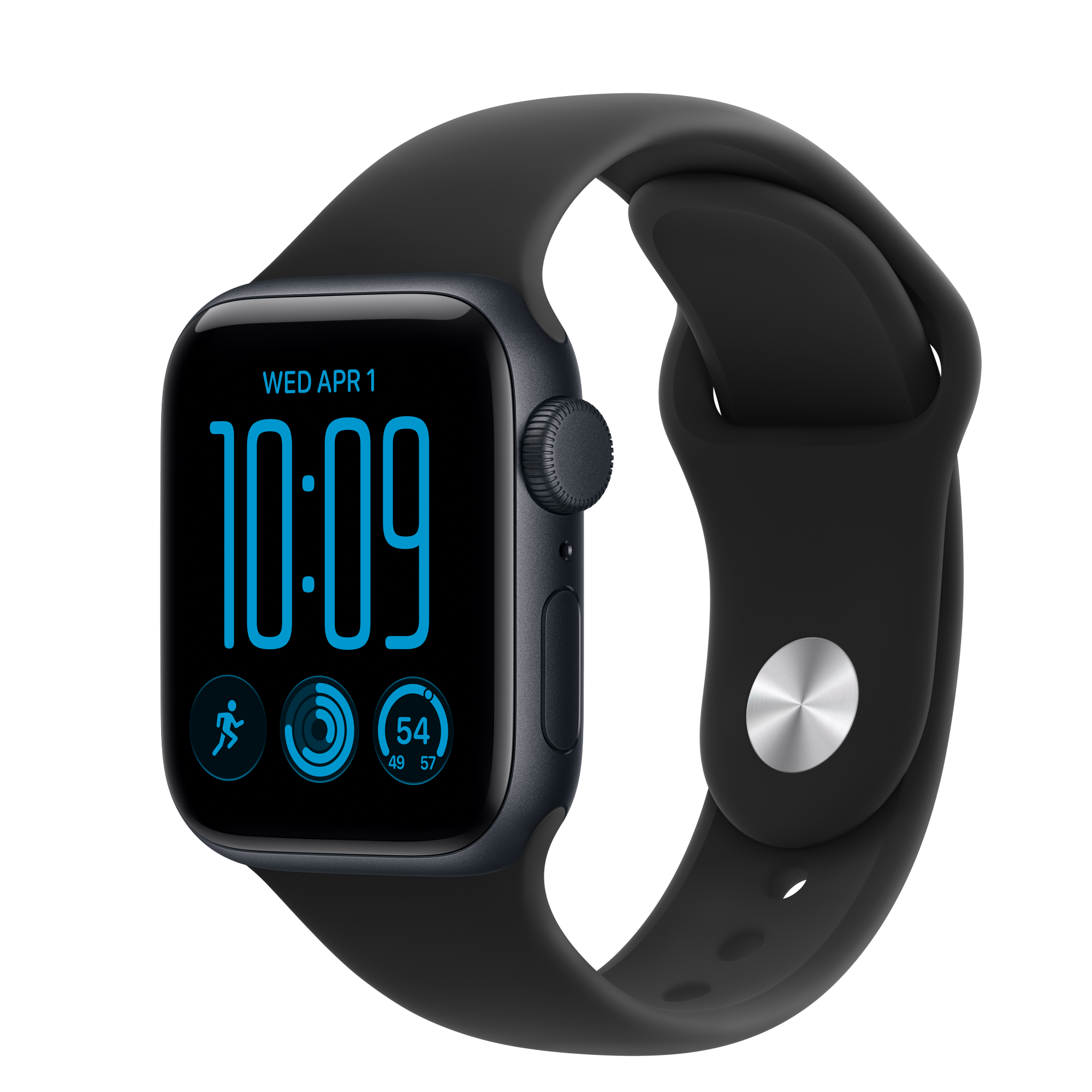 Apple Watch SE 3 GPS, 40mm Midnight Aluminum Case with Black Sport Band - S/M