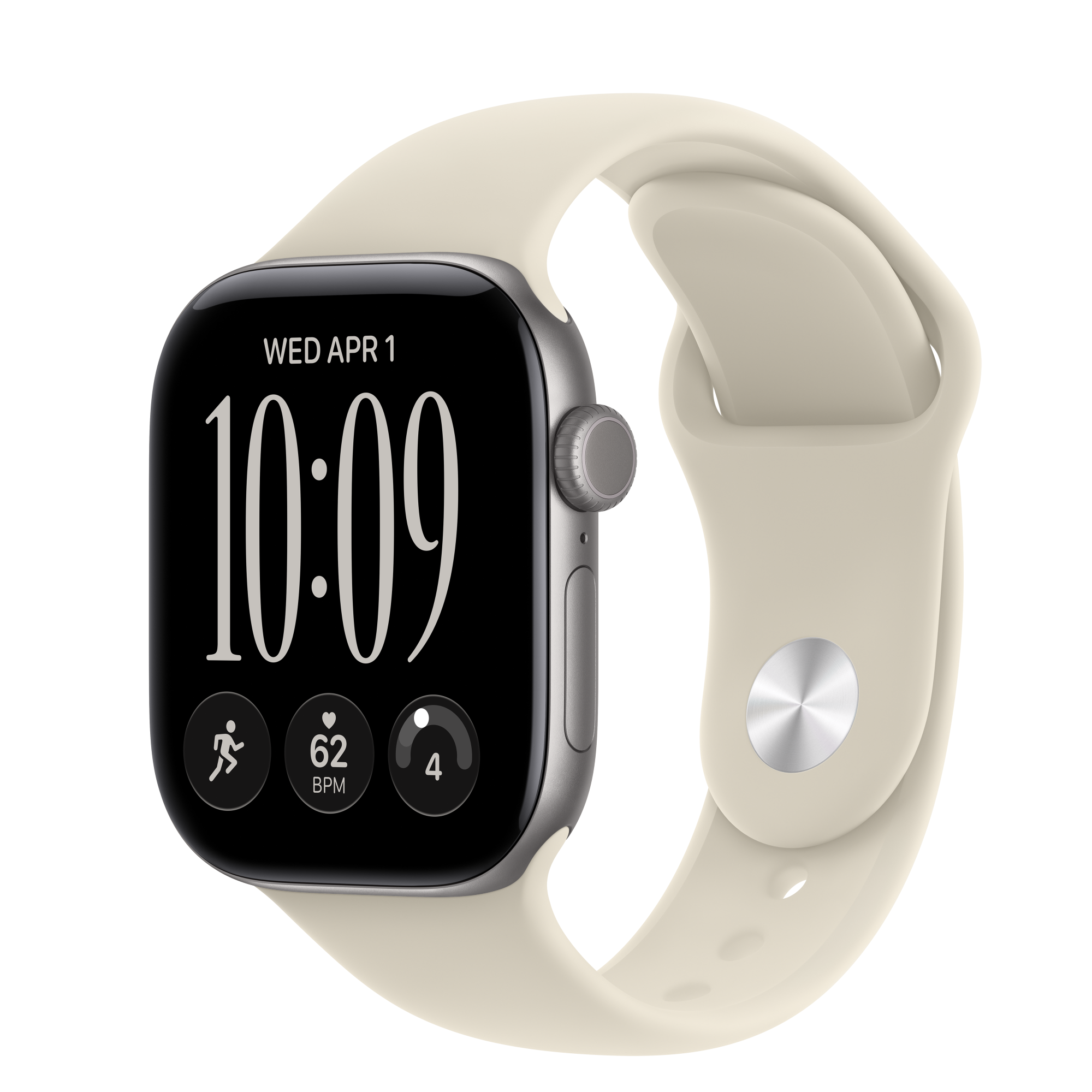Apple Watch Series 12 GPS, 42mm Space Gray Aluminum Case with Sand Sport Band - S/M
