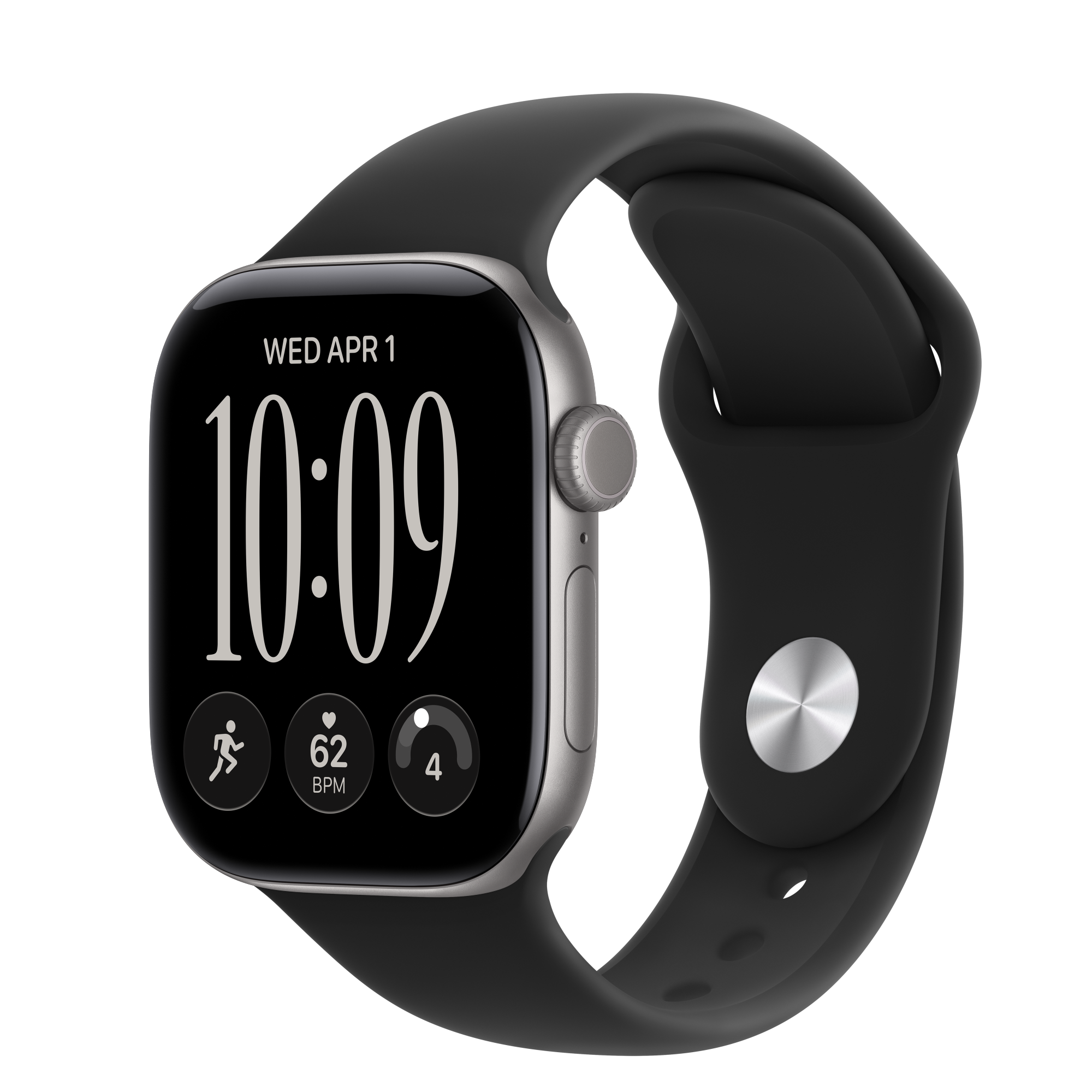 Apple Watch Series 12 GPS, 42mm Space Gray Aluminum Case with Black Sport Band - S/M