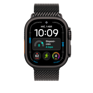 Pulsera Milanese Loop en titanio, color negro, malla de titanio