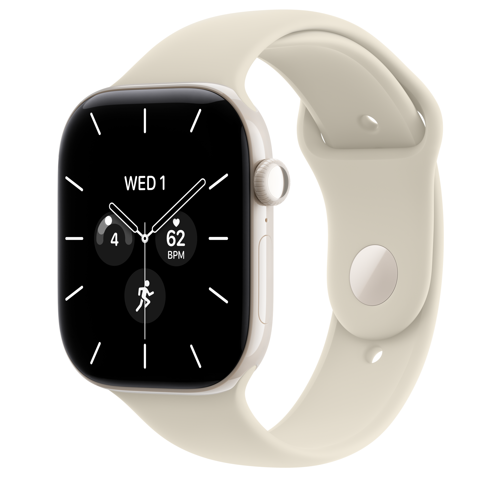 Apple Watch Series 12 GPS + Cellular, 46mm Pearl White Ceramic Case with Sand Sport Band - M/L