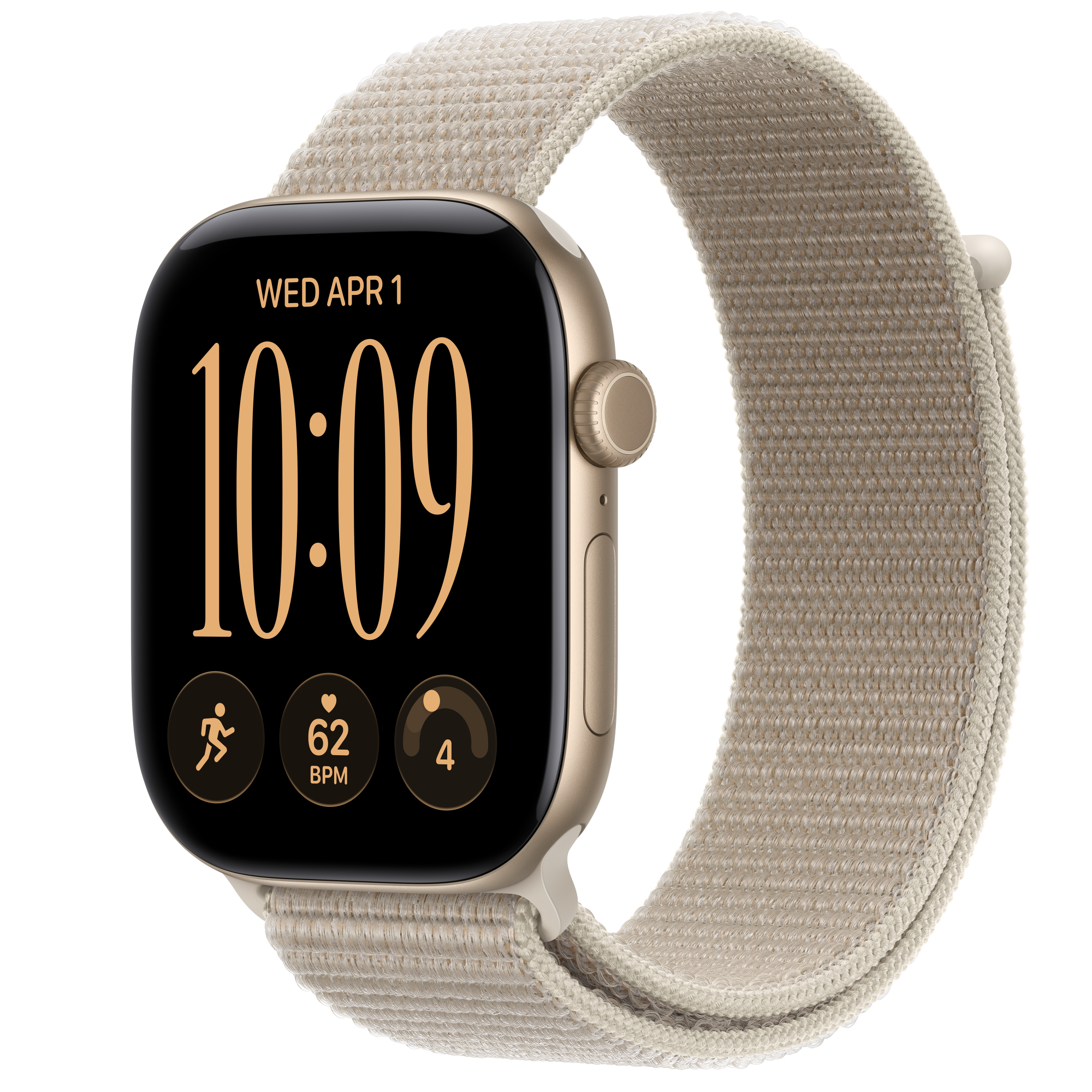Apple Watch Series 12 GPS, 46mm Light Gold Aluminum Case with Limestone Sport Loop