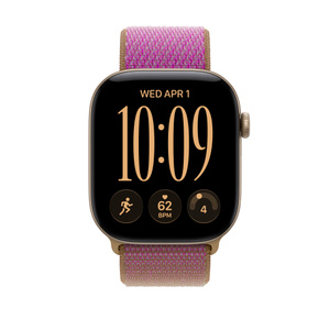 Sport Loop band, magenta color (bright purple-pink with light brown edging), nylon weave material