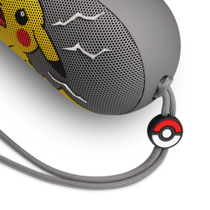 Beats Pill – Pokémon special‑edition portable Bluetooth®speaker with removable matching lanyard and bespokeBeats x Pokémon charm attached.