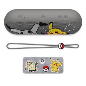 Beats Pill – Pokémon special‑edition portable Bluetooth®speaker, color‑matched removable carry lanyard withBeats x Pokémon charm and special‑edition Beats x Pokémon stickers.