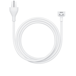 Power Adapter Extension Cable, white color, outlet connector, USB-C adapter connector, wrapped cord