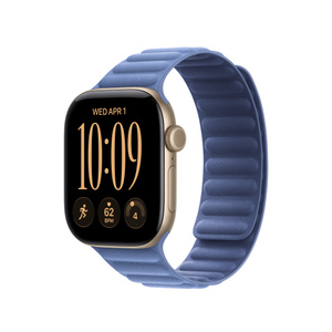Magnetic Link band, wildflower blue color (light blue), ribbed microtwill material, overlapping magnetic closure