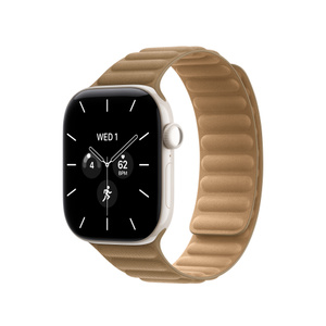 Magnetic Link band, camel color (golden tan), ribbed microtwill material, overlapping magnetic closure