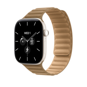Magnetic Link band, camel color (golden tan), ribbed microtwill material, overlapping magnetic closure