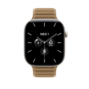 Magnetic Link band, camel color (golden tan), ribbed microtwill material