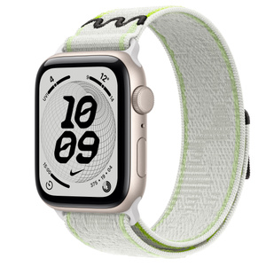 购买 Apple Watch SE 3 (GPS)；44 毫米星光色铝金属表壳；Essential 白色 Nike 回环式运动表带 ...