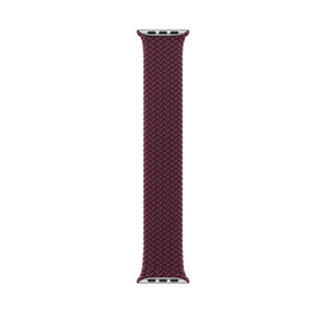 Cinturino Solo Loop intrecciato borgogna (rosso scuro), fili di silicone avvolti in un tessuto intrecciato, senza fibbia né chiusura