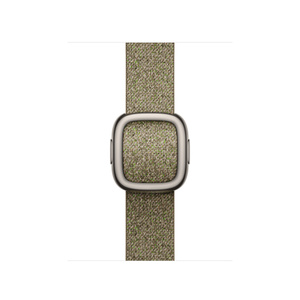 Bracelet à boucle aimantée, sauge (vert-gris), tissu aux minuscules taches de couleur, fermoir magnétique à boucle décorative, argent