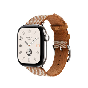 Apple Watch HERMES 純正 スポーツバンド 42mm付属品 Apple Watch Hermès - 42mm Gold/Écru Toile H Single Tour - Apple (SG)