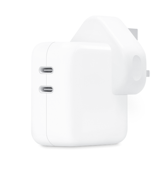 يسمح لك محول الطاقة USB-C ثنائي المنفذ بقدرة 35 واط بشحن جهازين في الوقت نفسه.