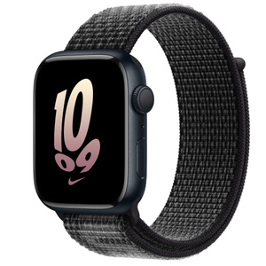 Buy Apple Watch Series 8 GPS, 45mm Midnight Aluminum Case with Black/Summit  White Nike Sport Loop - Apple