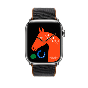Apple Watch Hermès - 45mm Noir/Gold Twill Jump Single Tour - Apple  