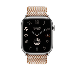 HERMES - HERMES  エルメス アップルウォッチ  シンプルトゥール  バンド 44m Apple Watch Hermès - 45mmケース用トワルH（ゴールド/エクリュ