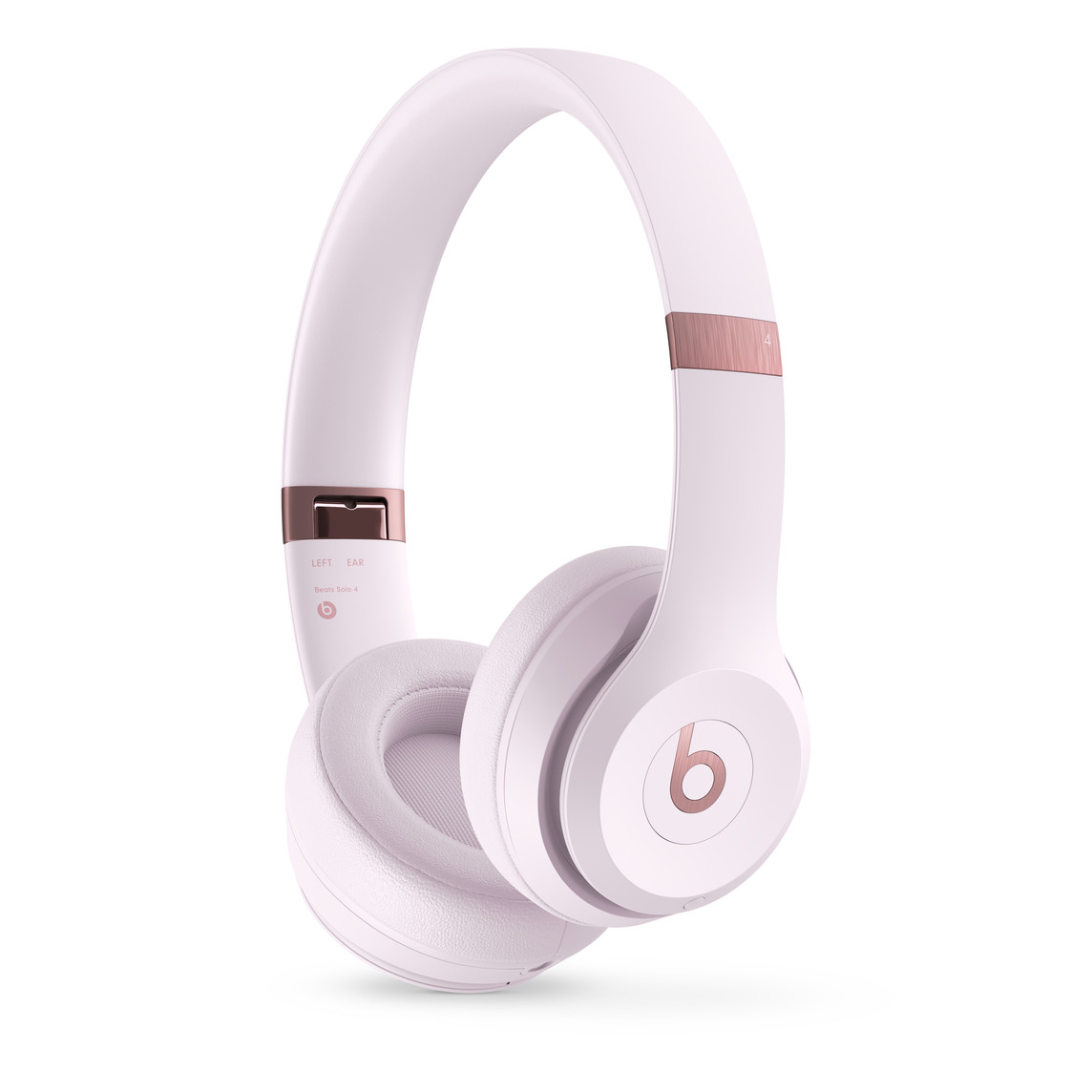 Angled right view of Beats Solo 4 headphones in Cloud Pink.