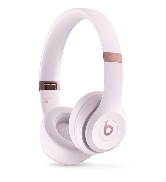 Beats Solo 4-hörlurar i molnrosa, sedda snett från höger.