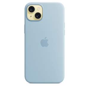 iPhone 15 Plus Silicone Case with MagSafe Light Blue Apple (UK)