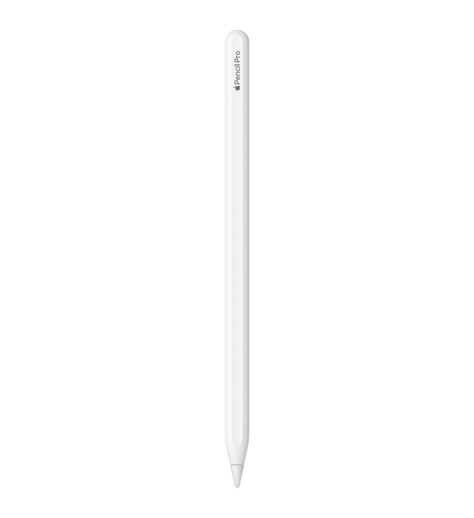 Apple Pencil Pro blanco con un grabado compuesto por el logotipo de Apple y las palabras «Pencil Pro»