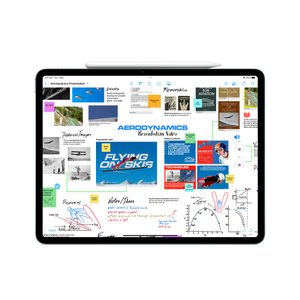 iPad Pro, landscape orientation, Apple Pencil Pro attached at the top