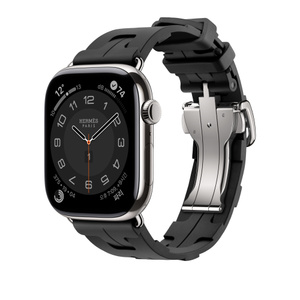 時計 Apple Watch Hermes 44mm Noir Single Tour Brand New Authentic Apple Watch Hermès - 44mm Noir Swift