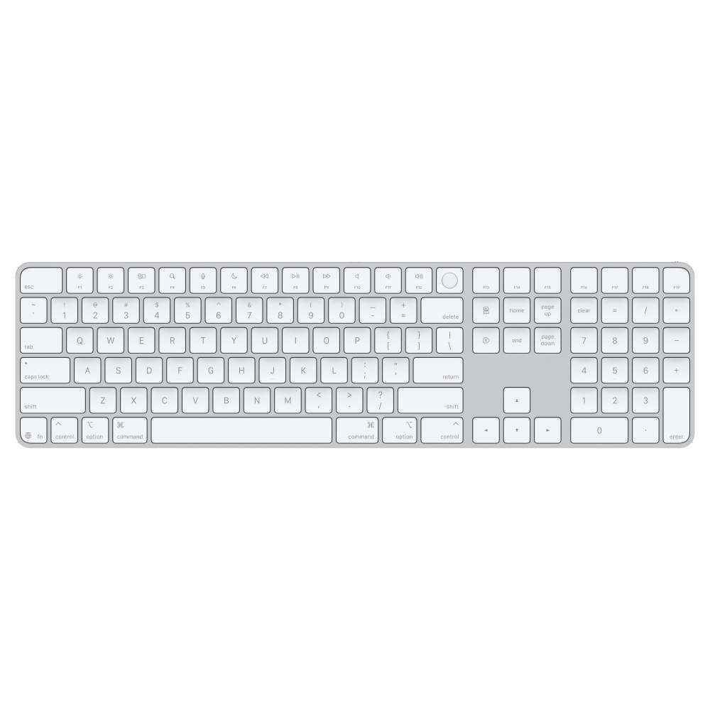 Magic Keyboard with Touch ID and Numeric Keypad for Mac models with Apple silicon - Hebrew - White Keys – MXK73HB/A