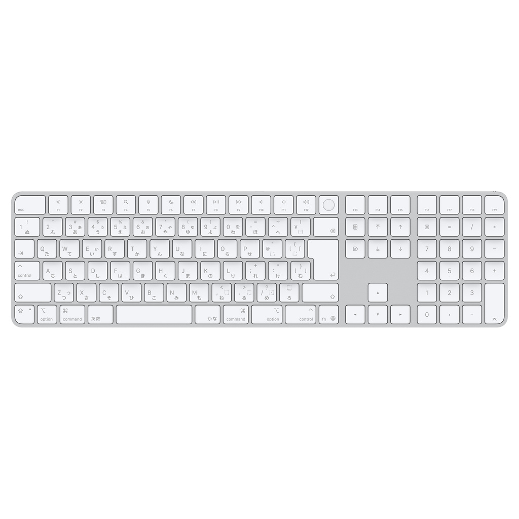 Appleシリコン搭載Macモデル用Touch ID搭載Magic Keyboard（テンキー付き、USB–C）- 日本語 - ホワイトキー