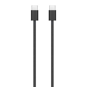 Schwarzes USB-C Ladekabel mit USB-C Anschlüssen an beiden Enden