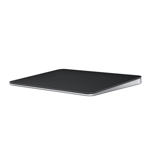 Magic Trackpad, superficie Multi-Touch negra, forma de cuña, estructura de aluminio en plata