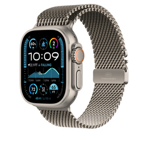 49mm Natural Titanium Milanese Loop - Small - Apple