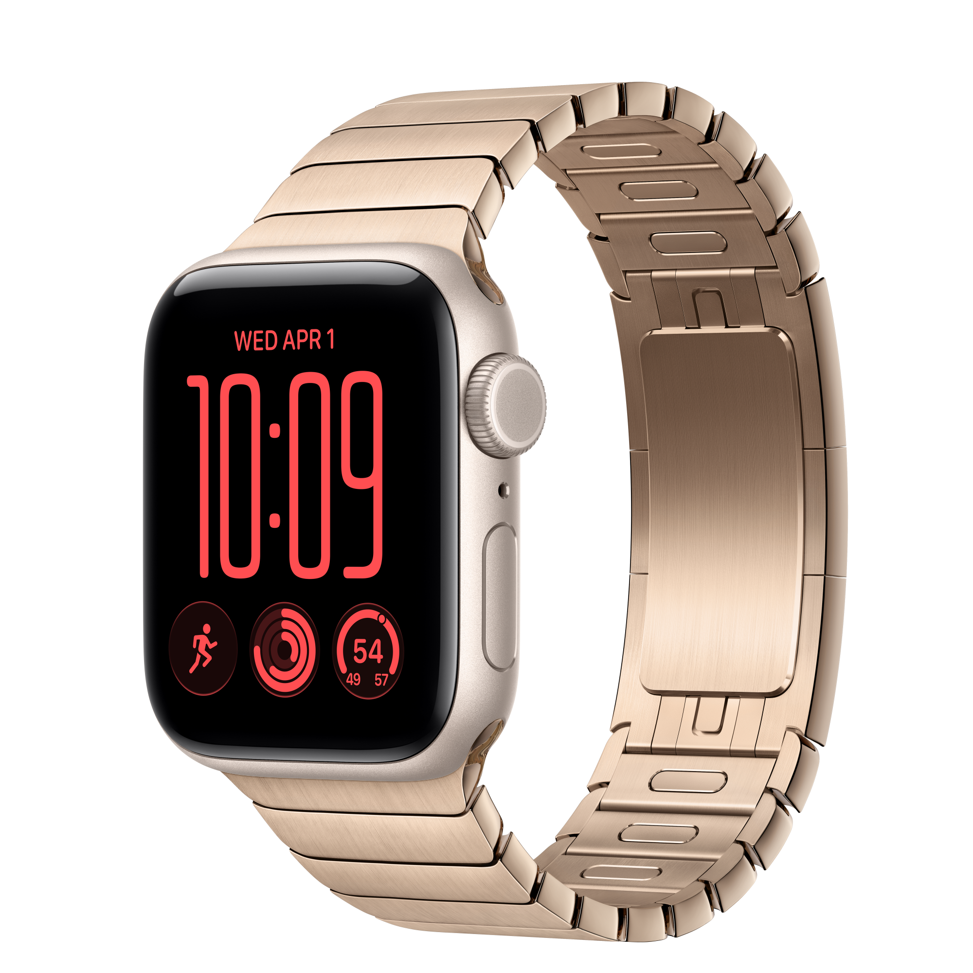 Apple Watch SE 3 GPS + Cellular, 40mm Starlight Aluminum Case with Gold Link Bracelet