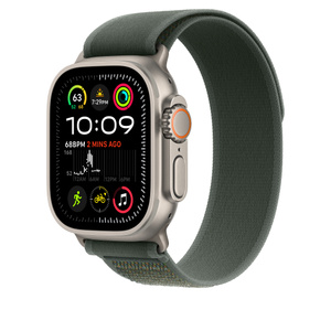 49mm Green Trail Loop – S/M - Natural Titanium Finish - Apple