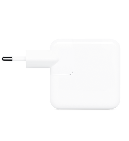 Perfil del adaptador de corriente USB-C de 30 vatios (con enchufe tipo C).