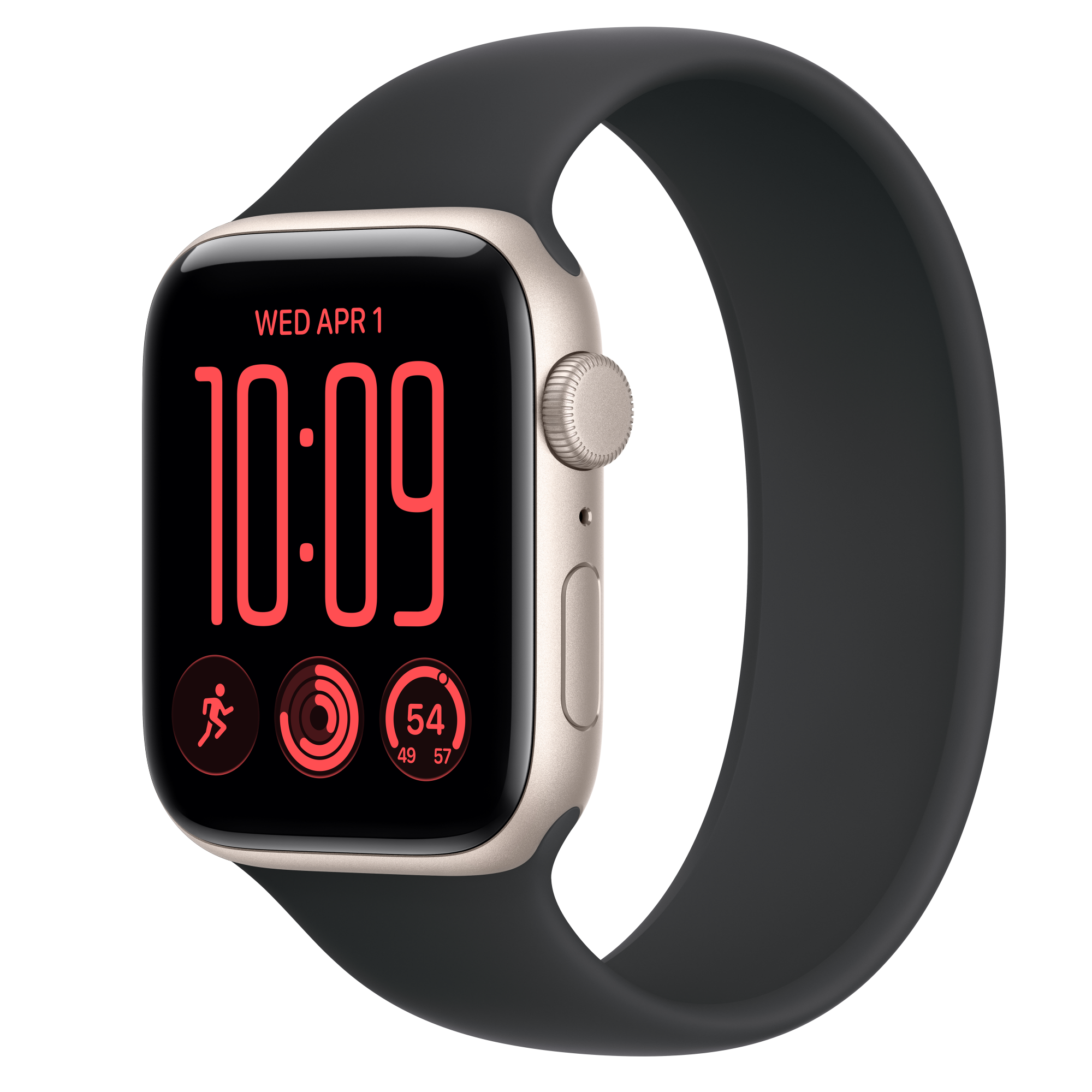 Buy Apple Watch SE 3 GPS, 44mm Starlight Aluminum Case with Black 