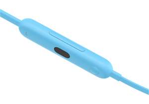 On-ear-bediening voor volume, nummers en gesprekken bevindt zich aan de linkerkant van de nekbandbehuizing.