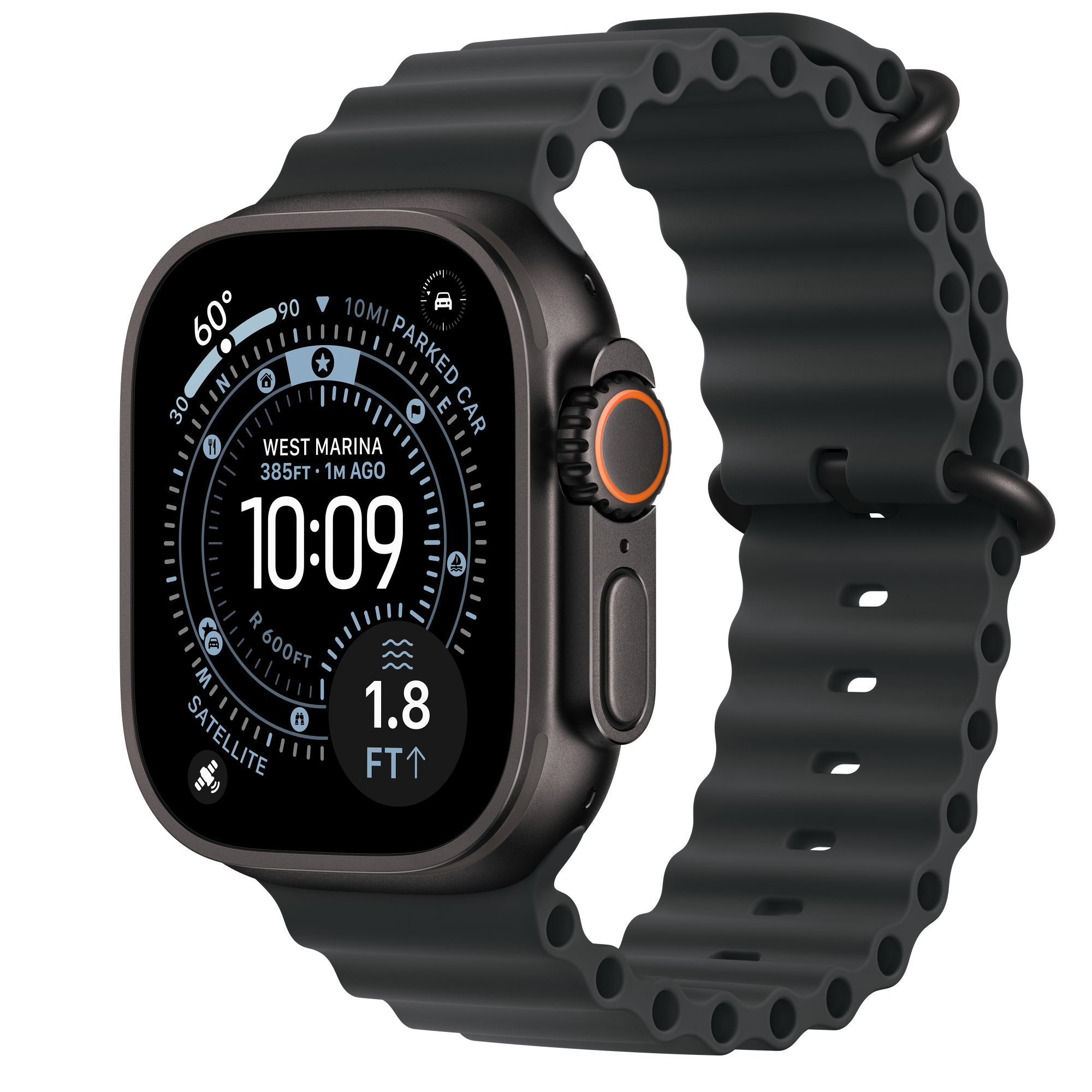 Buy Apple Watch Ultra 3 GPS + Cellular, 49mm Black Titanium Case with Black  Ocean Band - Apple