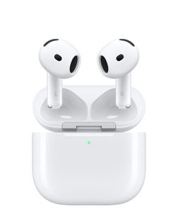 AirPods&nbsp;5 met draadloze oplaadcase, afgeronde randen, ledlampje voor het batterijniveau aan de buitenkant